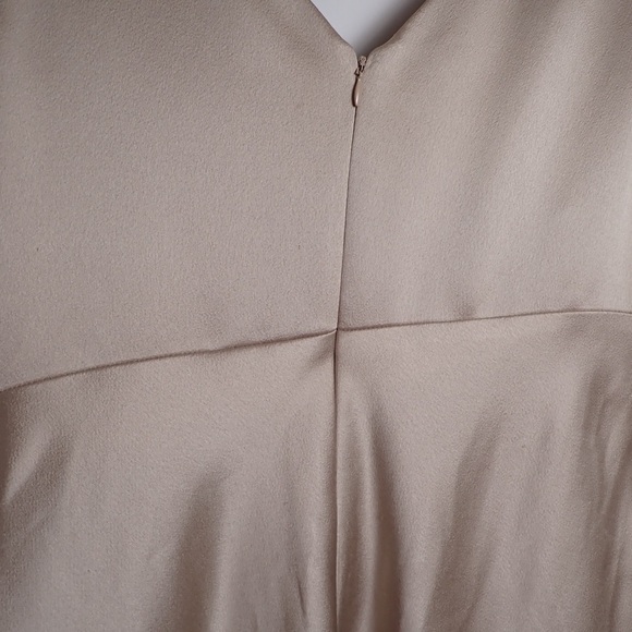 Lauren Ralph Lauren Champagne Faux Wrap Dress Sleeveless Satin size 10 - Picture 7 of 16